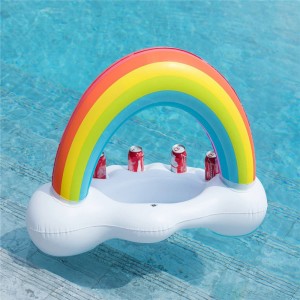 Drinks fruit service bar ,inflatable floating rainbow ,Cloud drink rack cup holder for pool